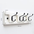 Miniatyrbillede 2 af 5: 4 kroge vægmonteret rack multifunktion krog frakke krog rack håndklæde bøjle holder kappe kjole krog væg dør bøjle dekoration træ farve