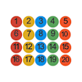 Pikkukuva 2 / 2: 30 numerolla varustettua mattomerkkiä.