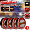 Miniatyrbilde 2 av 5: 4X 12-24V 32 LED Hamburger Tilhenger Bakre Hale Lykt for Truck Van Caravan