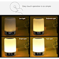 Miniatyrbillede 4 af 5: Vækkeur Kreativ Bluetooth Højttaler Vækkeur Farverigt Lys Touch Sengelamper Atmosfærisk Lys Natlys