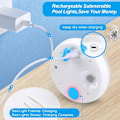 Miniatyrbild 2 av 5: Laddningsbara Nedsänkbara Poollampor - 3,7\" Vattentäta Undervattenlampor, USB-C Laddning, Fjärrstyrd, 16 Färgväxlande med Magnet för Simning