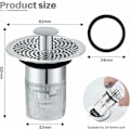 Miniatyrbillede 2 af 5: Universal Pop-up Håndvask Aftapning, Håndvask Aftapning med Anti-Tilstopning Filter, Anti-Lugt, Anti-Blokeret Aftapning Filter, Badekar Prop til Køkkenvask, Hår Filt