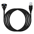 Miniatyrbilde 1 av 5: USB 3.0 AUX hann til hunn flush panelmontert forlengelseskabel for bil lastebil båt motorsykkel dashbord, 1 meter