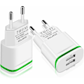 Miniatyrbilde 1 av 4: USB-strømuttaklader, 2-pakning 2.1A 5V 2 porter universell LED-strømadaptererstatning for iPhone 11 XR X XS Max 8 7 6 6S Plus 5S, Samsung Galaxy/