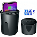 Miniatyrbilde 1 av 5: Trådløs Bil Lader Koppbærer, 2 i 1 Qi Rask Trådløs Bil Lader med USB Port Telefonholder Stativ Lading Holder for iPhone Samsung
