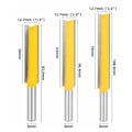 Miniatyrbillede 2 af 5: 3 stk. 8 mm skaft ekstra lange fræsere, træbearbejdningsfræser ekstra lang lige endefræser 8 mm 1/2\" 50 mm, 8 mm 1/2\" 63 mm, 8 mm 1/2\" 76 mm