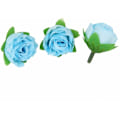 Miniatyrbillede 3 af 5: 50 stk. 3 cm kunstige rosenhoveder til dekoration af bryllup og hjem (blå)