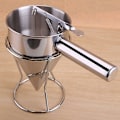 Miniatyrbillede 3 af 4: Håndholdt Hopper Dispenser i Rustfrit Stål til Blæksprutte Pellets Hopper Værktøj Håndblandet Dej Separator