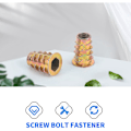 Miniatyrbillede 4 af 5: 100 stk. Serie M6 x 15mm Møbelskrue i Gevindmøtrik Træindsatser Bolt Fastener Connector Hex Socket Drive