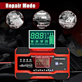 Miniatyrbillede 4 af 5: 10 Amp Bilbatterioplader, Intelligent Fuldautomatisk 12V og 24V, Hold, EU-stik