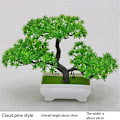 Miniatyrbild 3 av 5: 2 st konstgjorda bonsai-växter i plast, krukväxter, konstgjorda blommor, krukväxtdekorationer för sovrumsbord, grön