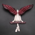 Miniatyrbillede 4 af 5: Vægkunstskulptur Dekoration, 3D Statue Vinger til Soveværelse Mors Dag -