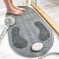 Pikkukuva 1 / 4: WC-huoneen liukastumattomat matot Kotitalous Hiomakivet Lattia Suihku Jalkamassaa Ruskea