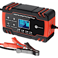 Miniatyrbillede 1 af 5: 12V/24V 8A Intelligent Batterilader, Batterilader Vedligeholdelse og Automatisk Reparation Bærbar Funktion med LCD-skærm, til Bil Motorcykel Lastbil