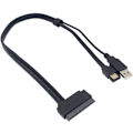 Pikkukuva 1 / 4: 22-pin SATA - ESATA 2,5 tuuman kiintolevy datan USB-virtalähteinen kaapeliadapteri, optimoitu SSD:lle, tukee UASP SATA III/EC-SSHD