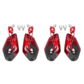 Miniatyrbillede 1 af 5: 4 stk. Universal Motorcykel Bakview Spejle 360 Graders Rotation Scooter 8/10mm Sort+Rød