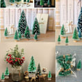 Miniatyrbild 2 av 5: Konstgjord julgran Julgran Mini Miniatyr Julgran Dekoration Bord Julgran för DIY Sovrum Inomhus (Grön Julgran,