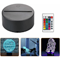 Miniatyrbilde 5 av 5: 4x 3D natt LED lampebase + fjernkontroll + USB-kabel Justerbar 7 farger Dekorative lys (2x svart 2x hvit)