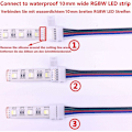 Miniatyrbilde 3 av 5: 10 stk RGBW-kontaktkabel 5-polet lampe 10 mm LED-stripe lysomformer loddefri LED-båndadapter for å koble 2 SMD 5050 RGBW LED-striper sammen