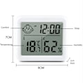 Miniatyrbild 5 av 5: Ultratunn digital termometer elektronisk automatisk mätare fuktighetsmonitor väckarklocka LCD inomhus torr hygrometer