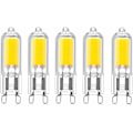 Miniatyrbillede 1 af 5: 5 stk. 2W G9 Kapsel Base COB LED Pære 220V 200 Lumen 10W-20W Halogen Pære Equivalent til Lysekrone Skrivebordslampe Væglampe Varm Hvid 3000K [Energi Kl