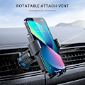 Miniatyrbillede 4 af 5: Biltelefonholder [Militærkvalitetsclips] 360 graders roterende telefonholder til bilens luftventil GPS til iPhone Android Smartphone (sort),
