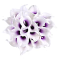 Miniatyrbilde 1 av 5: 24 stk kunstige Calla Lily blomster til DIY midtpunkter brudebukett hjemmedekor (lilla i hvitt)
