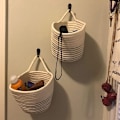 Miniatyrbillede 5 af 5: Opbevaringskurv, vægtovskurv, vævet hængende organizerkurv, soveværelse hængende kurv, nøgle