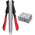 Miniatyrbillede 1 af 5: Automatisk Tråd Tang Circlip Tang Hegn Hæftemaskine med 2500 stk. Galvaniserede Type C Ringe til Hegn Mesh og Net Bur Macota