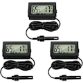 Miniatyrbild 1 av 5: Digital Termometer med Extern Hygrometer - 3 Stycken - för Reptilinkubator