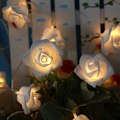 Miniatyrbilde 3 av 5: Roselys Batteridrevne Blomsterlys Varmt Hvit Fe Lys Romantisk Hjem Hage Dekorasjon for Bryllup Fest Valentinsdag Jul (3M