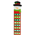 Miniatyrbillede 1 af 5: 20x65cm Julekalender Nedtælling Julemand Snemænd Advent Kalender Stof Nytår Dør Væg Dekorationer Julegaver Nedtælling Kalender fo