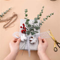 Miniatyrbilde 4 av 5: 48 stk kunstige eukalyptusblader stilker ekte grå grener for hjemmekontor bryllup bankett blomsteroppsats