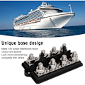 Miniatyrbillede 4 af 5: Busbar til Marine RV Batteri Terminal Strømfordelingsblok 2 Rækker M8 Stud DC12-48V 150A Sort