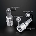 Miniatyrbilde 4 av 5: Sett med 13 Torx-hylser T8-T70 H2-H14, 1/4 tommer, 3/8 tommer og 1/2 for manuelt arbeid