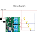 Miniatyrbilde 1 av 5: 4CH Tuya WiFi Smart Switch DIY Timer + Fjernkontroll 7-32V USB 5V 2.4G WiFi Smartlife Hjemmeautomatisering Modul for IFTT Alexa