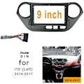 Pikkukuva 2 / 5: 9 tuuman 2-DIN-auton kojelaudan kehys Radio Fascia Dash MP5 DVD-soitinsovitinpaneeli kaapelilla I10 2014-2017 LHD