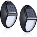 Miniatyrbillede 1 af 5: Udendørs Solcellelampe, 2 pak 10 LED Solcelle Vægl lampe Led, IP65 vandtæt solcelle udendørs belysning med skumrings sensor til terrasse, have, gård, trapper [