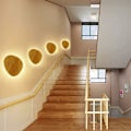 Miniatyrbillede 4 af 5: Rund LED Vægslampe Hjemmedekoration Kreativ Trævægslampe Massivt Træ Sengelampe, Moderne Oval Gang Dekoration Gange Lys, til Stue