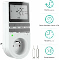 Miniatyrbillede 1 af 5: Digital programmerbar stikkontakt, ugentlig digital timer med LCD-skærm, 12H/24H/7 dage elektrisk stikkontakt timer, energibesparende til husholdningsapparater