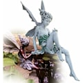 Miniatyrbillede 1 af 5: Havefigur til haven, Dekorativ statue, Fe-statue, Fe-havefigur Fe-pynt Stor statue Harpikshåndværk Studiedekoration Have Stue Hvid