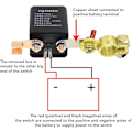 Miniatyrbilde 3 av 5: Fjernbatteri-frakoblingsbryter, DC 12V bilstrømbryter, tyverisikring, hovedstrømbryter med fjernstyrt kobberterminal for bil (12V200A)
