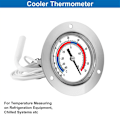 Miniatyrbillede 3 af 5: Køler Termometer Kapillær Køle Gauge, -40 til 65℉ / -40 til 20℃, 2 Tommer Skive Rustfrit Stål Panel Montering