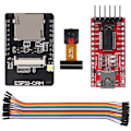 Miniatyrbild 1 av 5: ESP32-CAM WiFi + Bluetooth-modul ESP32 CAM WiFi-utvecklingskort med OV2640 2MP-kameramodul + 20-stifts bygelkabel