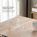 Miniatyrbilde 3 av 5: 3 tommers gjennomsiktig plaststativ Displaystativ Plasskortholder Display Staffeli for bryllup, bursdagsfest (24 pakning)