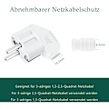 Miniatyrbilde 5 av 5: Schuko-plugger, 3 stk Hvite Hannstikkontakter, JEXPOWER Elektriske Jordkontaktplugger, Strømforsyning Vinklet Plugg 250V 16A -