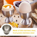 Miniatyrbilde 5 av 5: Egg Cup Set, Rustfritt Stål Egg Cup Holder og Dobbeltsidig Lokk Åpner Cracker Stor Påske Egg Cup