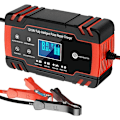 Miniatyrbillede 1 af 5: 12V/24V 8A Intelligent Batterilader, Batterilader Vedligeholdelse og Automatisk Reparation Bærbar Funktion med LCD-skærm, til Bil Motorcykel Lastbil