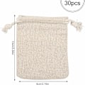 Miniatyrbillede 2 af 5: Små Bomuldsposer, 30 Styk Juteposer Gavepose med Snøre til Opbevaring af Ringe Halskæder Slik Krydderier (30 STK, 8 x 10cm)