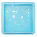 Miniatyrbillede 1 af 5: Holografisk Lys Skygge Kop Underlag Måtte Coaster Krystal Epoxy Resin Form Silikoneform DIY Håndværk Værktøj (Firkant)